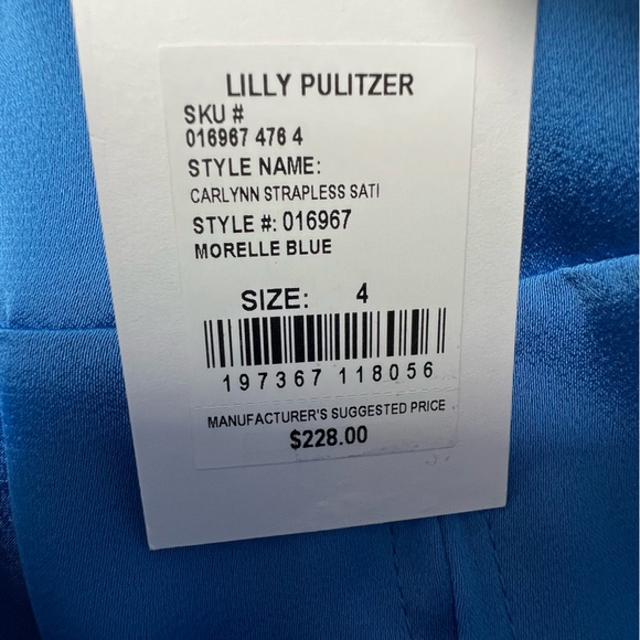 NWT Lilly Pulitzer Carlynn Strapless Sati Size 4 - Picture 5 of 6